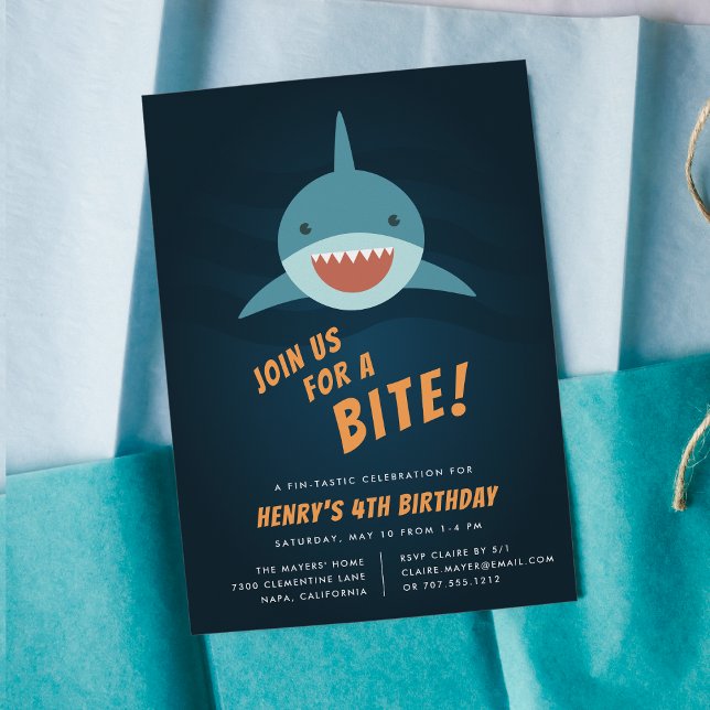 Shark Bait Birthday Party Invitation (Creator Uploaded)