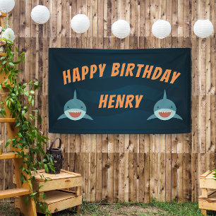 Shark Bait   Personalised Birthday Party Banner