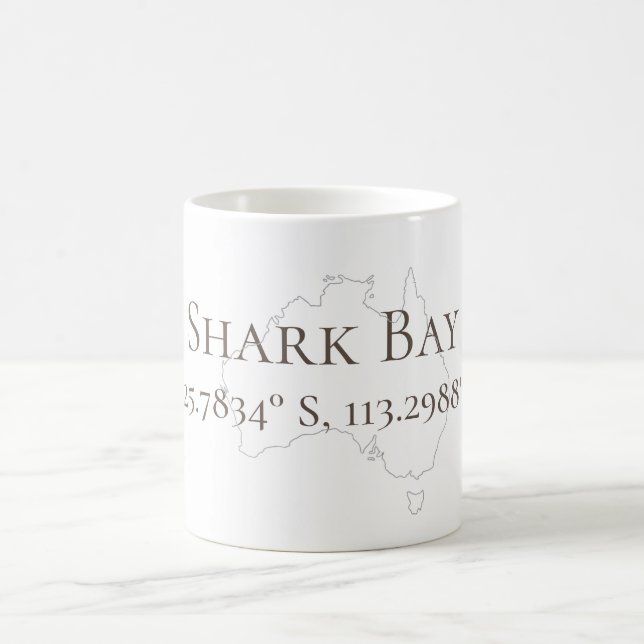Shark Bay Australia Latitude & Longitude   Coffee Mug (Center)