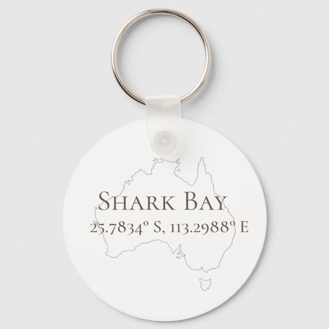 Shark Bay Australia Latitude & Longitude  Key Ring (Front)