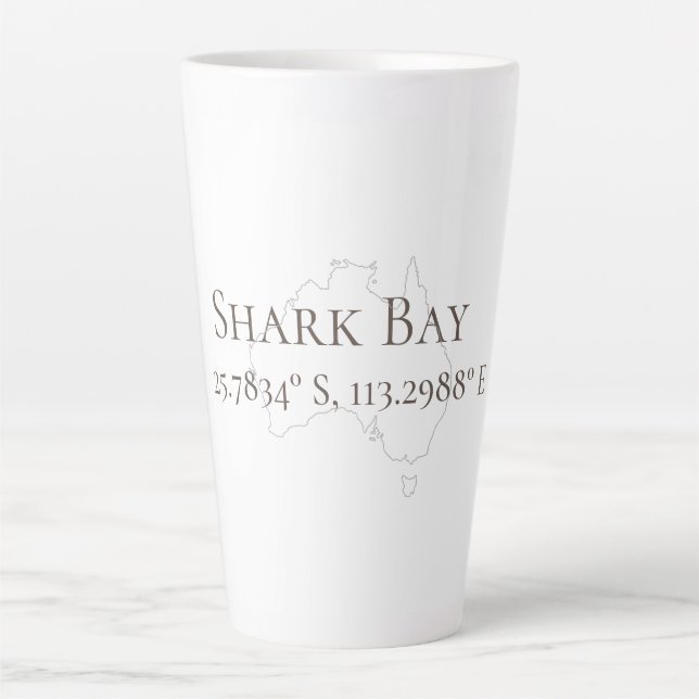Shark Bay Australia Latitude & Longitude  Latte Mug (Front)