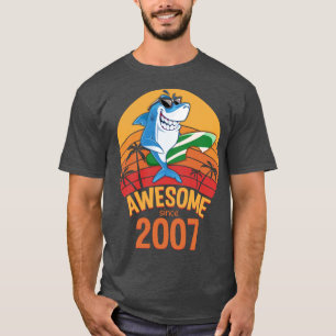 Shark Birthday 13 Years Old Surf Awesome Since 200 T-Shirt