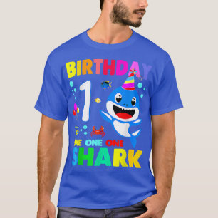 Shark Birthday 1 Years Old 1st Birthday Matching F T-Shirt