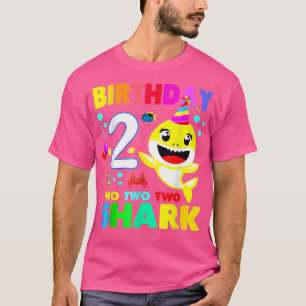 Shark Birthday 2 Years Old 2nd Birthday Matching F T-Shirt