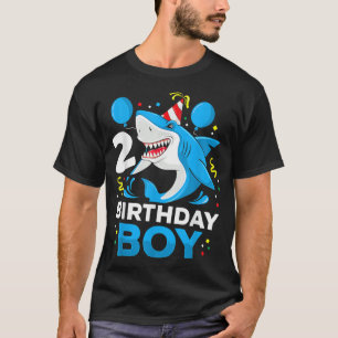 Shark Birthday 2 Years Old 2nd Birthday Matching F T-Shirt