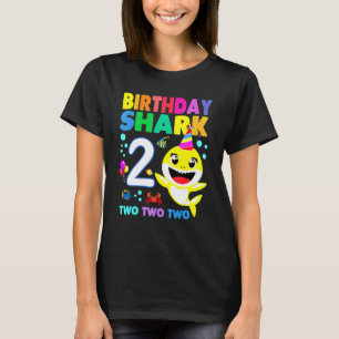 Shark Birthday 2 Years Old 2nd Birthday Matching F T-Shirt