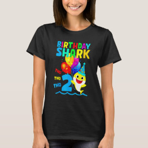 Shark Birthday 2 Years Old 2nd Birthday Matching F T-Shirt