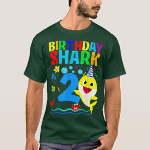 Shark Birthday 2 Years Old 2nd Birthday Matching F T-Shirt