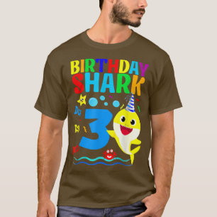 Shark Birthday 3 Years Old 3rd Birthday Matching F T-Shirt