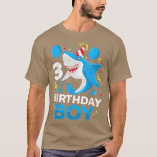 Shark Birthday 3 Years Old 3rd Birthday Matching F T-Shirt