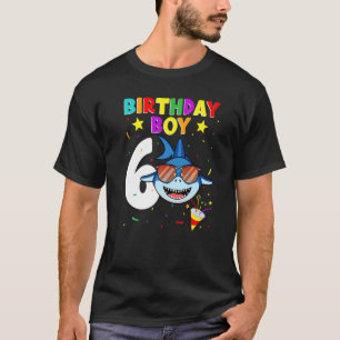 Shark Birthday 6 Years Old 6th Birthday Boy Matchi T-Shirt