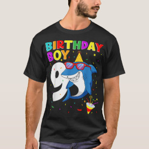 Shark Birthday 9 Years Old 9th Birthday Boy Matchi T-Shirt