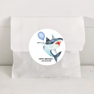 Shark Birthday, ANY AGE, Jawsome Classic Round Sticker