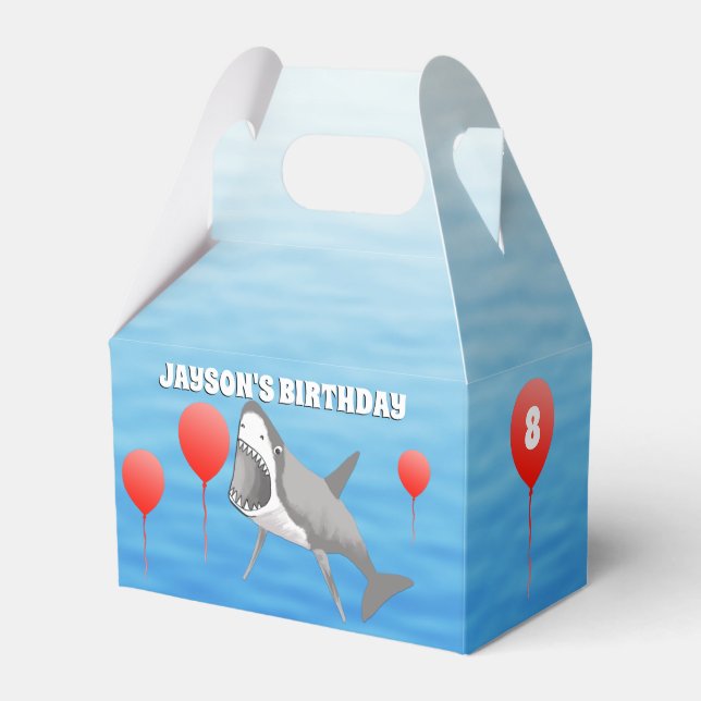 Shark Birthday Favour Box (Front Side)