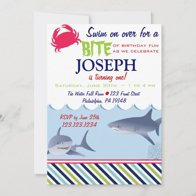 Shark Birthday Invitation (Front)