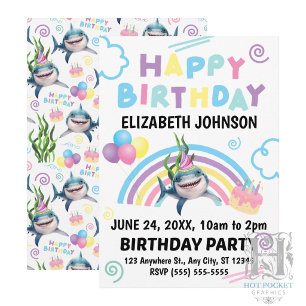 Shark Birthday Invitation 