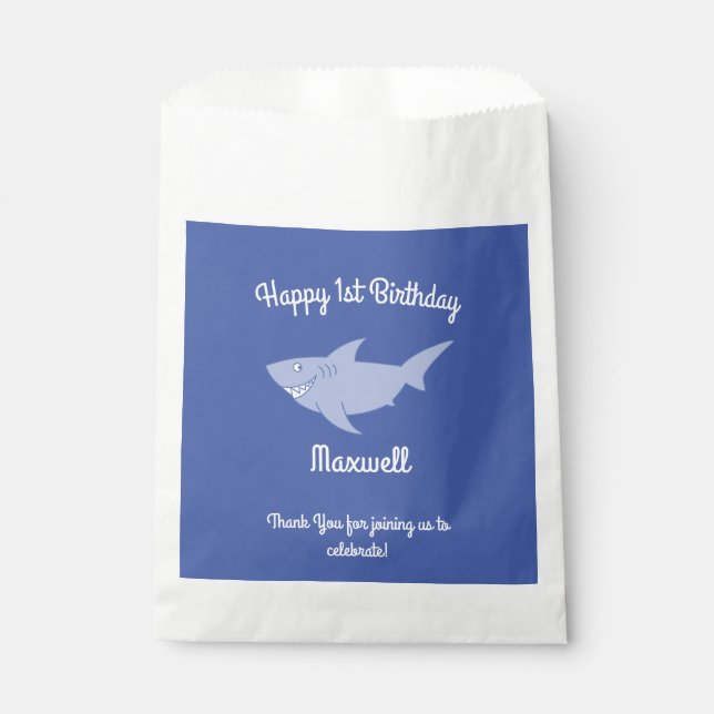 Shark Birthday Party Favour Bags (Front)