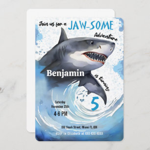 Shark Birthday Party Invitation