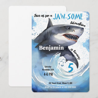 Shark Birthday Party Invitation