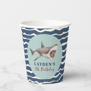 Shark birthday Party Paper Cups