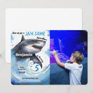 Shark Birthday Party Photo Invitation