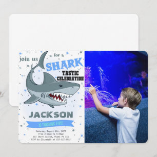 Shark Birthday Photo Invitation