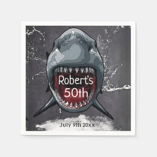 Shark Birthday, Shark Attack, Napkin