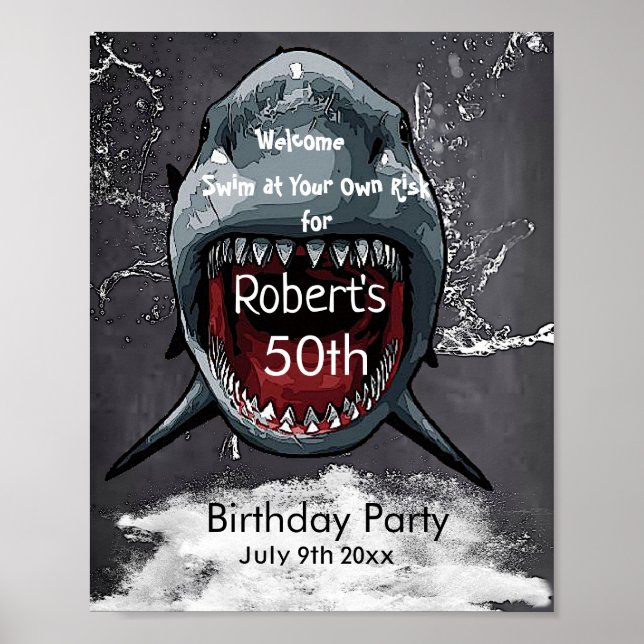 Shark Birthday, Shark Attack, Poster (Front)