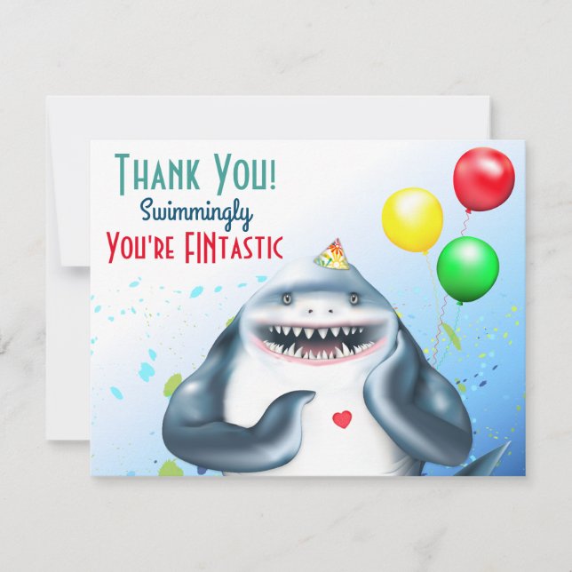 Shark Birthday Thank You (Front)