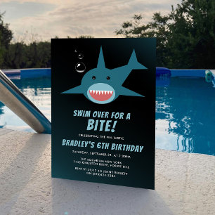 Shark Bite Any Age Birthday Invitation