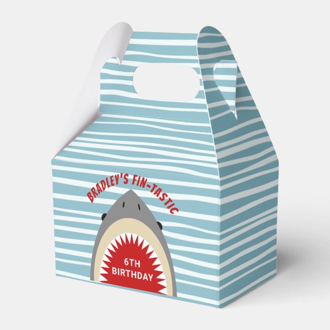 Shark Bite Any Age Birthday Party Favour Box (Front Side)