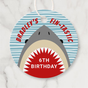Shark Bite Any Age Birthday Party Favour Tags