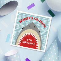 Shark Bite Any Age Birthday Party Napkins