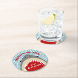 Shark Bite Any Age Birthday Party Round Paper Coaster<br><div class="desc">Celebrate in style with these fun and very trendy birthday party coaster. This design is easy to personalise with your special event wording and your guests will be thrilled when they see these fabulous coaster. Matching party items can be found in the collection.</div>