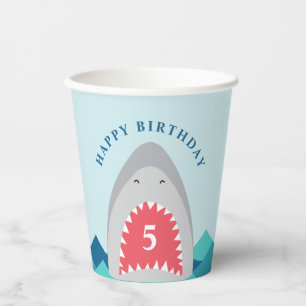Shark bite birthday Party Paper Cups