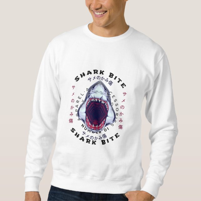 shark, bite | Stylish Modern Trendy Gift Sweatshirt (Front)