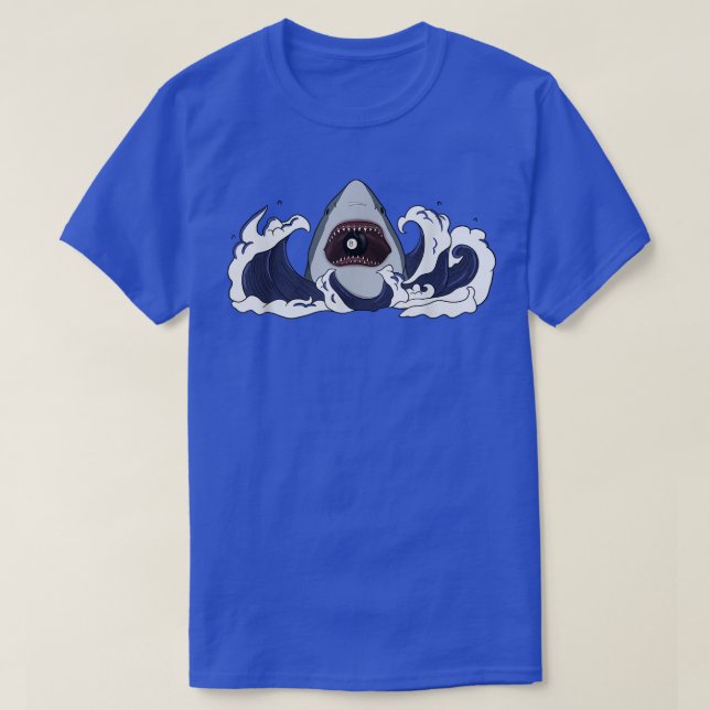 Shark Biting Pool Ball Pool  T-Shirt (Design Front)