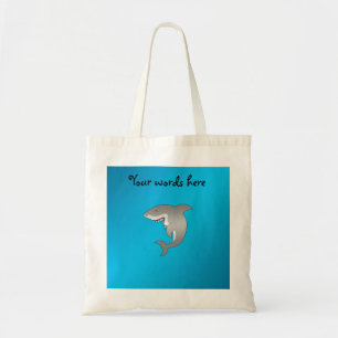 Shark blue background tote bag