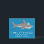 Shark Blue Cool Kids Birthday Party Invitation Postcard<br><div class="desc">This fun kids birthday party invitation features a shark illustration with a bold blue background and casual,  distressed fonts. It's a great choice for a boys birthday party. See the collection below for more coordinating items!</div>