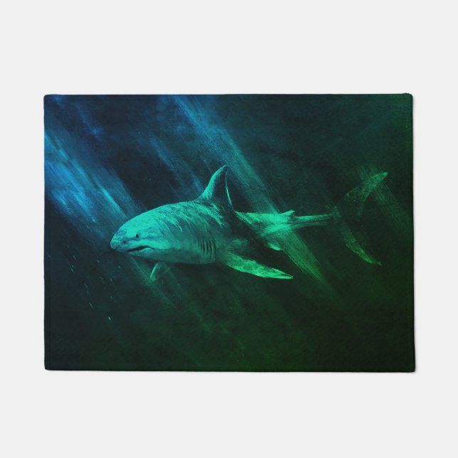 Shark Blue Green 18 x 24 Doormat (Front)