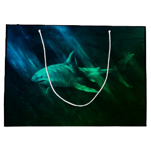 Shark Blue-Green Large Gift Bag