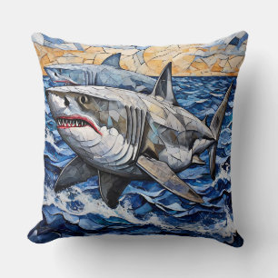 Shark Bold Marine Wildlife Home Décor 🦈🌊 Cushion