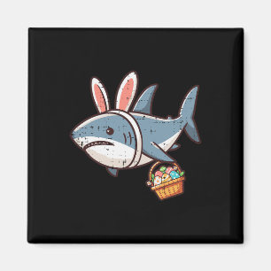 Shark Bunny Easter Eggs Funny Hunt Girls Boys Kids Magnet