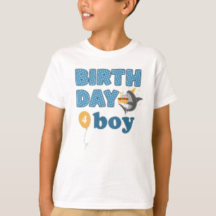 Shark Cake Birthday Boy Add Age T-Shirt