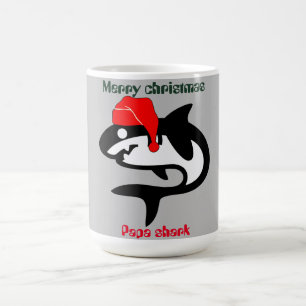 shark christmas family, customise personalised coffee mug