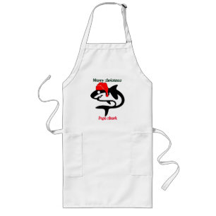shark christmas family, customise personalised  long apron