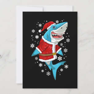 Shark Christmas Gift Boys Kids Santa Sharkmas Xmas Holiday Card