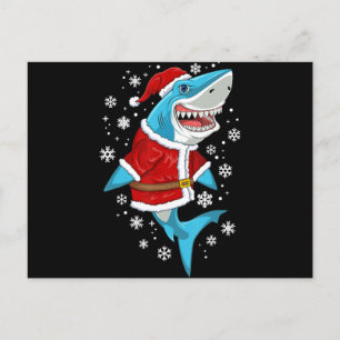 Shark Christmas Gift Santa Gifts Holiday Postcard