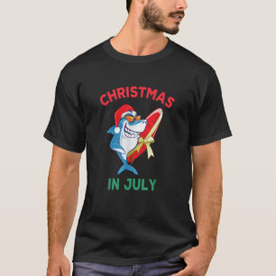 Shark Christmas In July Summer Vacation Beach Men T-Shirt