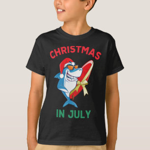 Shark Christmas In July Summer Vacation Beach Men T-Shirt
